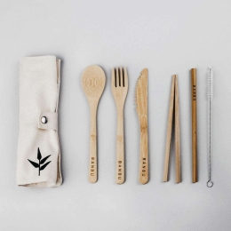 Μαχαιροπίρουνα Bamboo Με Θήκη  (Σετ 8Τμχ) BNB45 Natural Banbu 8 τμχ Bamboo