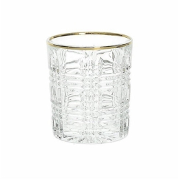 Ποτήρι Ουίσκι Emma D755727001H 270ml Clear-Gold Jaspers Tabletop Γυαλί