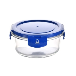 Φαγητοδοχείο Στρογγυλό Rainbow 20.21.0714 570ml Clear-Blue Benetton Πλαστικό, Γυαλί