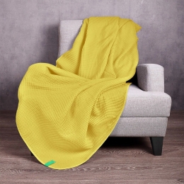 Κουβέρτα Καναπέ - Ριχτάρι Rainbow Yellow Benetton Πολυθρόνα 140x190cm 100% Cotton