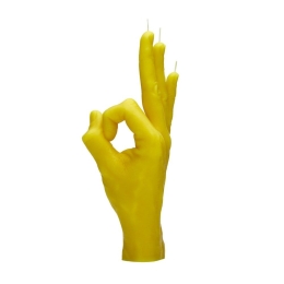 Κερί Χειρονομίας OK 350gr 21x8x8cm Yellow Candle Hand Παραφίνη