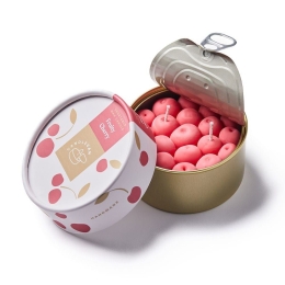 Αρωματικό Φυτικό Κερί Γκουρμέ Σε Κονσέρβα Fruity Cherry Candle Hand Φυτικό Κερί