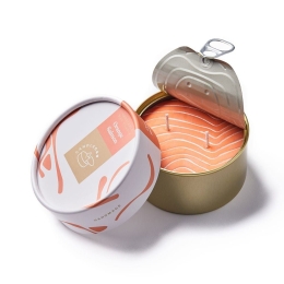Αρωματικό Φυτικό Κερί Γκουρμέ Σε Κονσέρβα Orange Salmon Candle Hand Φυτικό Κερί
