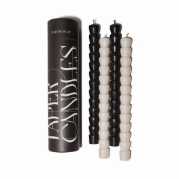 Κεριά Δείπνου Taper (Σετ 4τμχ) 24,3cm Black-White Paddywax Κερί Σόγιας