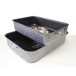 Ταψί Ορθογώνιο Sirmione OZ45094000 40x28x7cm Αλουμινίου Grey-Black Olympia Zanetti Αλουμίνιο