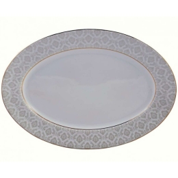 Πιατέλα Οβάλ Πορσελάνινη PR14141107 36cm White-Gold Oriana Ferelli® Πορσελάνη