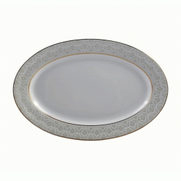 Ραβιέρα Οβάλ Πορσελάνινη PR14141116 Φ25cm White-Gold Oriana Ferelli® Πορσελάνη