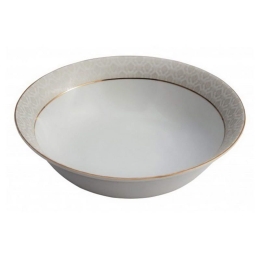 Σαλατιέρα Πορσελάνινη PR14141104 Φ23cm White-Gold Oriana Ferelli® Small Πορσελάνη