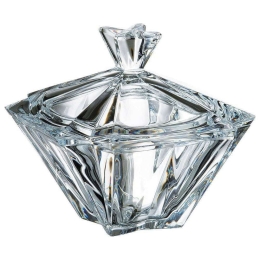 Φοντανιέρα Με Καπάκι Metropolitan CTB03600303 22x22x17cm Κρυστάλλινη Clear Βοημίας Κρύσταλλο