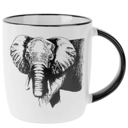 Κούπα Elephant SR00527782 330ml Black-White Sitram Πορσελάνη