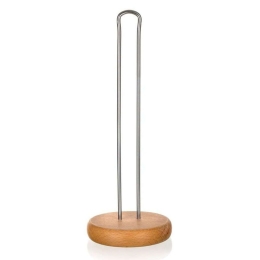 Βάση Χαρτιού Κουζίνας Apetit BQ28740050 Φ12x12x28cm Silver-Natural Banquet Μέταλλο,Ξύλο