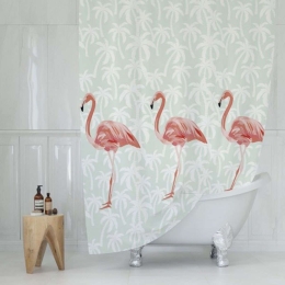 Κουρτίνα Μπάνιου Flamingos BTLTR006442 Multi Max Home 180Πx200Υ Πολυέστερ