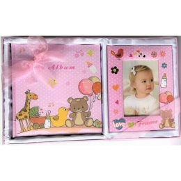 Κορνίζα Με Άλμπουμ Παιδικό (Σετ 2Τμχ) YM534240203 Pink Max Home