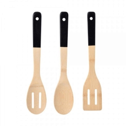 Κουτάλες Earth (Σετ 3Τμχ) BG00043016 Natural-Black Bergner Bamboo
