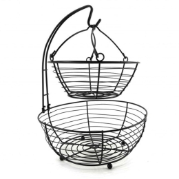Φρουτιέρα 2 Θέσεων XN00012081 41cm Black Max Home Μέταλλο