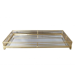 Δίσκος Μεταλλικός HC00058640 40x22cm Gold Oriana Ferelli® Μέταλλο
