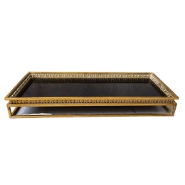 Δίσκος Μεταλλικός HC22363850 50x21cm Black-Gold Oriana Ferelli® Μέταλλο