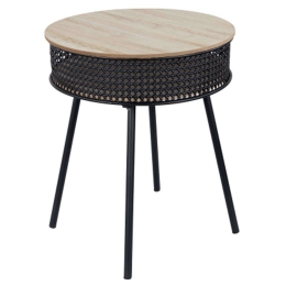 Τραπεζάκι Βοηθητικό DID0045382 Φ40x45cm Black-Natural DI.MO