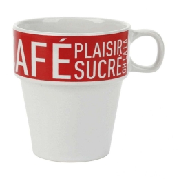 Κούπα Café' SR00521977 300ml Red-White Gers Πορσελάνη