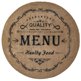 Σουπλά Menu DIC0047156 Φ38cm Natural-Black DI.MO Jute