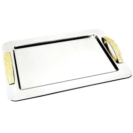 Δίσκος Σερβιρίσματος SED3004043 42,5x31,5cm Silver-Gold Oriana Ferelli® Ανοξείδωτο Ατσάλι