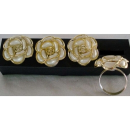 Δαχτυλίδια Για Πετσέτες (Σετ 4Τμχ.) 735198 White -Gold Ankor Μέταλλο