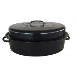 Γάστρα Εμαγιέ Οβάλ 731923 45x35x19cm Black Ankor Αλουμίνιο