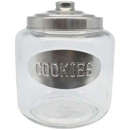 Μπισκοτιέρα Γυάλινη Cookies 800568 3000ml 19x19x19cm Clear Ankor Μέταλλο,Γυαλί