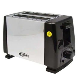 Φρυγανιέρα 2 Θέσεων 814985 650W Inox-Black Ankor Ανοξείδωτο Ατσάλι