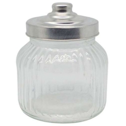 Βάζο Αποθήκευσης 817559 650ml Inox-Clear Ankor Μέταλλο,Γυαλί
