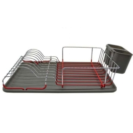 Πιατοθήκη 793983 44x33x11cm Grey-Red Ankor Μέταλλο,Πλαστικό