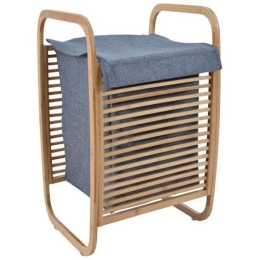 Καλάθι Απλύτων 814305 40x30x61cm Grey-Natural Ankor Bamboo,Ύφασμα