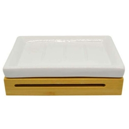 Σαπουνοθήκη 815289 13,7x10x3,6cm White-Natural Ankor Bamboo,Κεραμικό