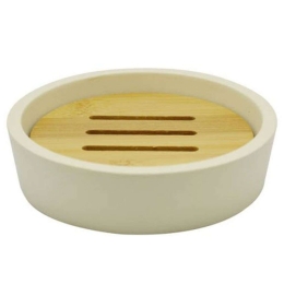 Σαπουνοθήκη 817450 11,3x11,3x2,5cm Beige-Natural Ankor Bamboo-Πολυέστερ