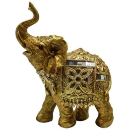 Διακοσμητικός Ελέφαντας 815074 14x7,5x17cm Gold Ankor Πολυέστερ