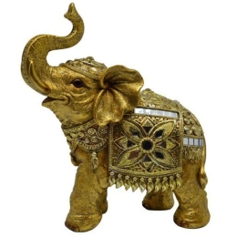 Διακοσμητικός Ελέφαντας 815098 19x9,5x24cm Gold Ankor Πολυέστερ