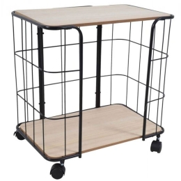 Τραπεζάκι Βοηθητικό 811298 49x32x44cm Black-Natural Ankor