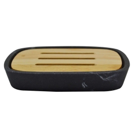 Σαπουνοθήκη 819423 11,3x7,3x2cm Natural-Black Ankor Πολυέστερ