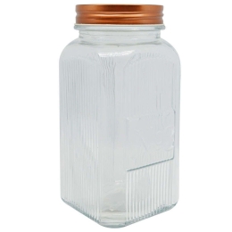 Βάζο Αποθήκευσης 817542 1500ml Clear-Rose Gold Ankor Μέταλλο,Γυαλί