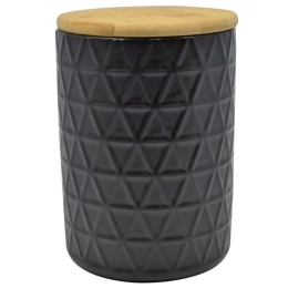 Βάζο Αποθήκευσης 817085 11x11x15,6cm Black-Natural Ankor Bamboo,Κεραμικό