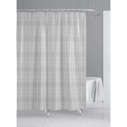 Κουρτίνα Μπάνιου Ριγέ 823796 180x180cm White-Grey Ankor 180Πx180Υ 180x180cm Πολυέστερ