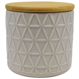 Βάζο Αποθήκευσης 817115 11x11x10,6cm Natural-Grey Ankor Bamboo,Κεραμικό