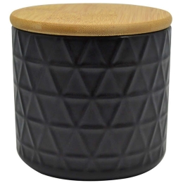 Βάζο Αποθήκευσης 817108 11x11x10,6cm Natural-Black Ankor Bamboo,Κεραμικό