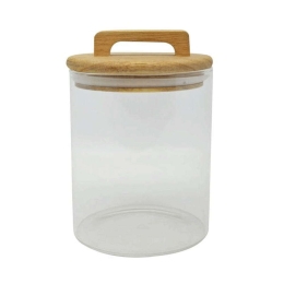 Βάζο Γυάλινο 824335 650ml Clear-Natural Ankor Ξύλο,Γυαλί