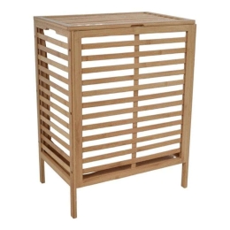 Καλάθι Απλύτων με 2 Θήκες 824540 53x35x71cm Natural-White Ankor Bamboo,Ύφασμα