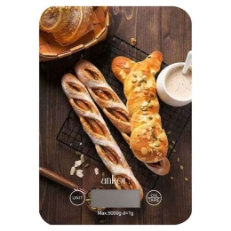 Ζυγαριά Κουζίνας Ψηφιακή Μπαγκέτες 826728 15x21,5x1,6cm 5kg Multi Ankor Γυαλί