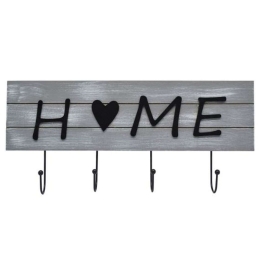 Κρεμάστρα 4 Θέσεων Home 821150 40x4,5x19cm Grey-Black Ankor Ξύλο