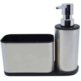 Δοχείο Κρεμοσάπουνου Με Θήκη 824625 20,3x7x17,5cm Inox-Black Ankor Ανοξείδωτο Ατσάλι
