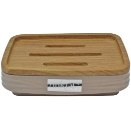 Σαπουνοθήκη Luna 830299 8,5x12x3,5cm Beige-Natural Ankor Ξύλο