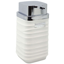 Δοχείο Κρεμοσάπουνου Luna 830053 7x7x14,5cm White-Silver Ankor Πλαστικό